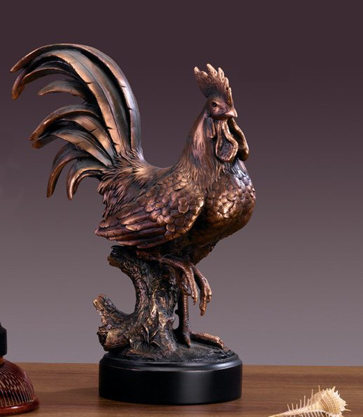 traditional sculpture of a rooster on base